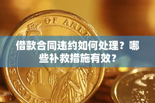 武汉借款合同违约如何处理？哪些补救措施有效？