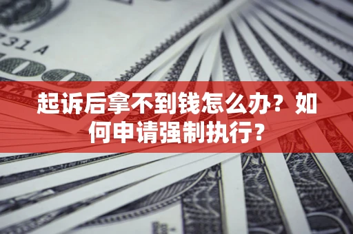 武汉起诉后拿不到钱怎么办？如何申请强制执行？