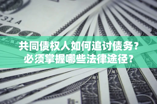 武汉共同债权人如何追讨债务？必须掌握哪些法律途径？