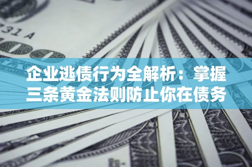 武汉企业逃债行为全解析：掌握三条黄金法则防止你在债务乱局中“踩雷”
